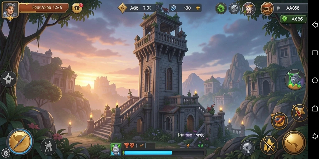 Tampilan gameplay menakjubkan dari AA666 dalam pertahanan menara.