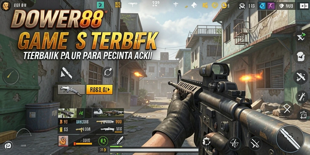 Screenshot gameplay DOWER88 yang menunjukkan aksi seru di medan perang.