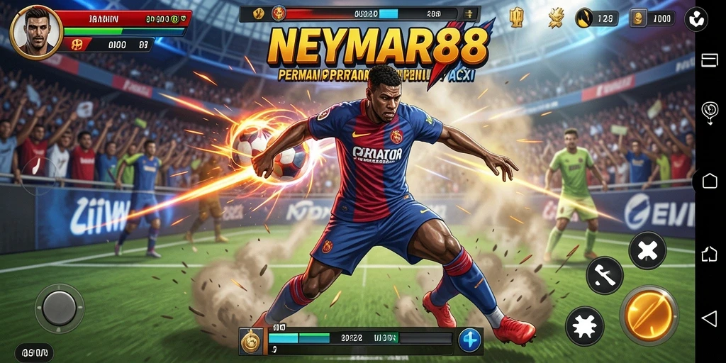Tampilan gameplay mendebarkan di NEYMAR88 dengan aksi pertarungan yang intens.