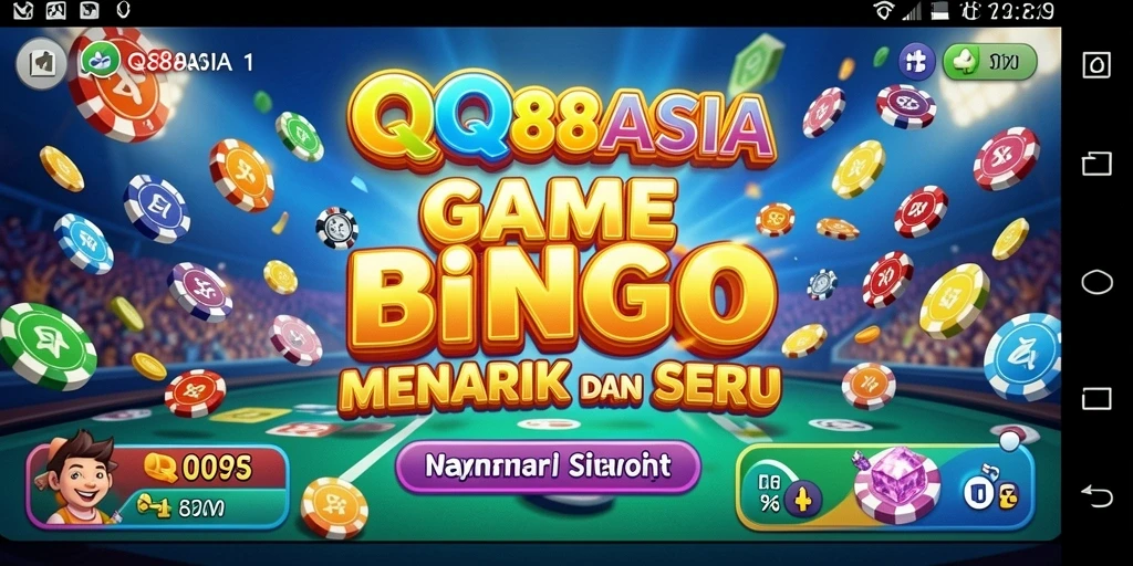 Screenshot utama gameplay QQ88ASIA yang menunjukkan suasana Bingo yang seru.