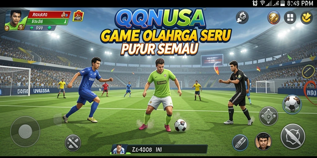 Tangkapan layar gameplay QQNUSA menampilkan keseruan olahraga.