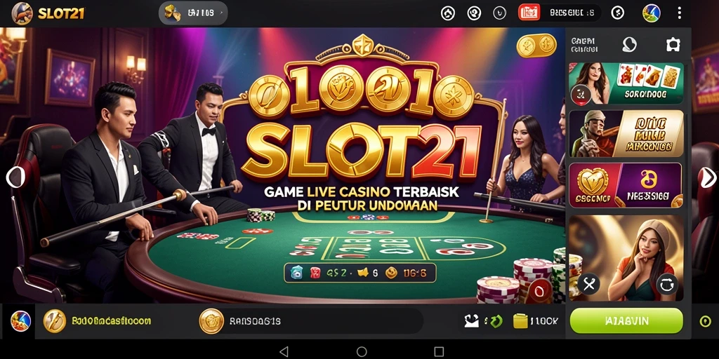 Gameplay menarik dari SLOT21 dengan dealer langsung dan antarmuka yang intuitif.