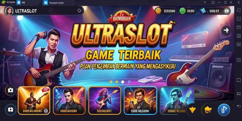 Tangkapan layar gameplay <strong>ULTRASLOT</strong> menampilkan suasana bermain musik yang energik.